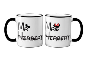 Personalised Mr and Mrs Mugs - Perfect Wedding or Anniversary Present