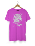 HerbyDesigns Girls Personalised Glitter Unicorn T-Shirt, Beautiful Glittery Print