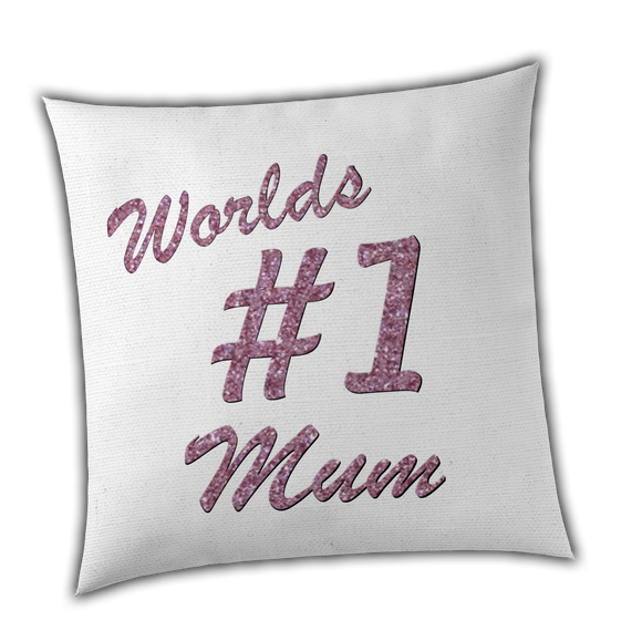Worlds Number 1 Mum - Glittery Cushion Cover