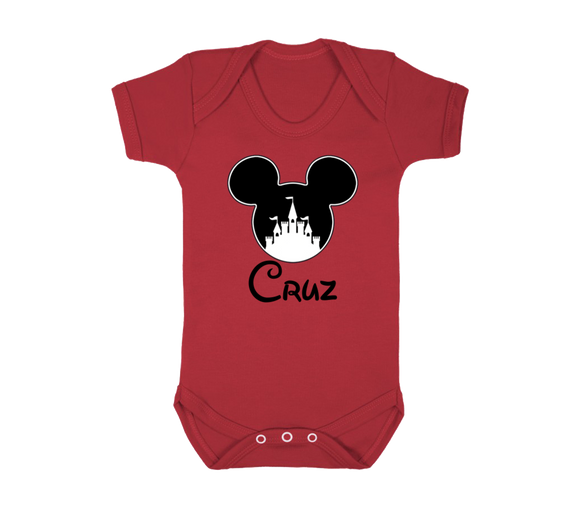 Mickey Castle Personalised Baby Vest