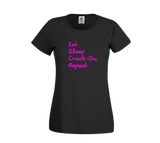 Love Island Inspired Slogan T-Shirt "Eat, Sleep, Crack On, Repeat"