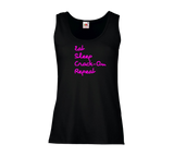 Love Island Inspired Slogan Vest "Eat, Sleep, Crack On, Repeat"